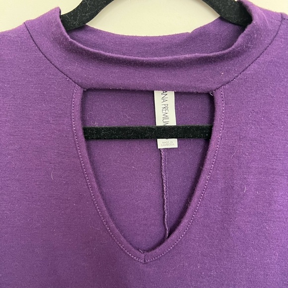 Zenana Outfitters Purple Relaxed Cut Out Tunic Size L - Picture 3 of 6
